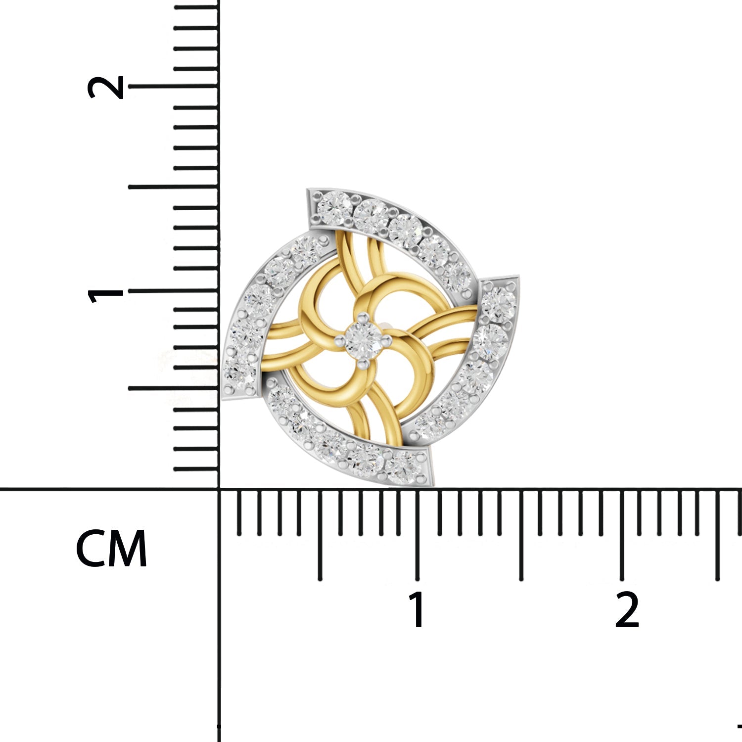 0.78 Carat Round Shape | 925 Sterling Silver Yellow Gold Plated Fashion Earrings