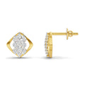 0.42 Carat | 925 Sterling Silver Yellow Gold Plated Cluster Earrings