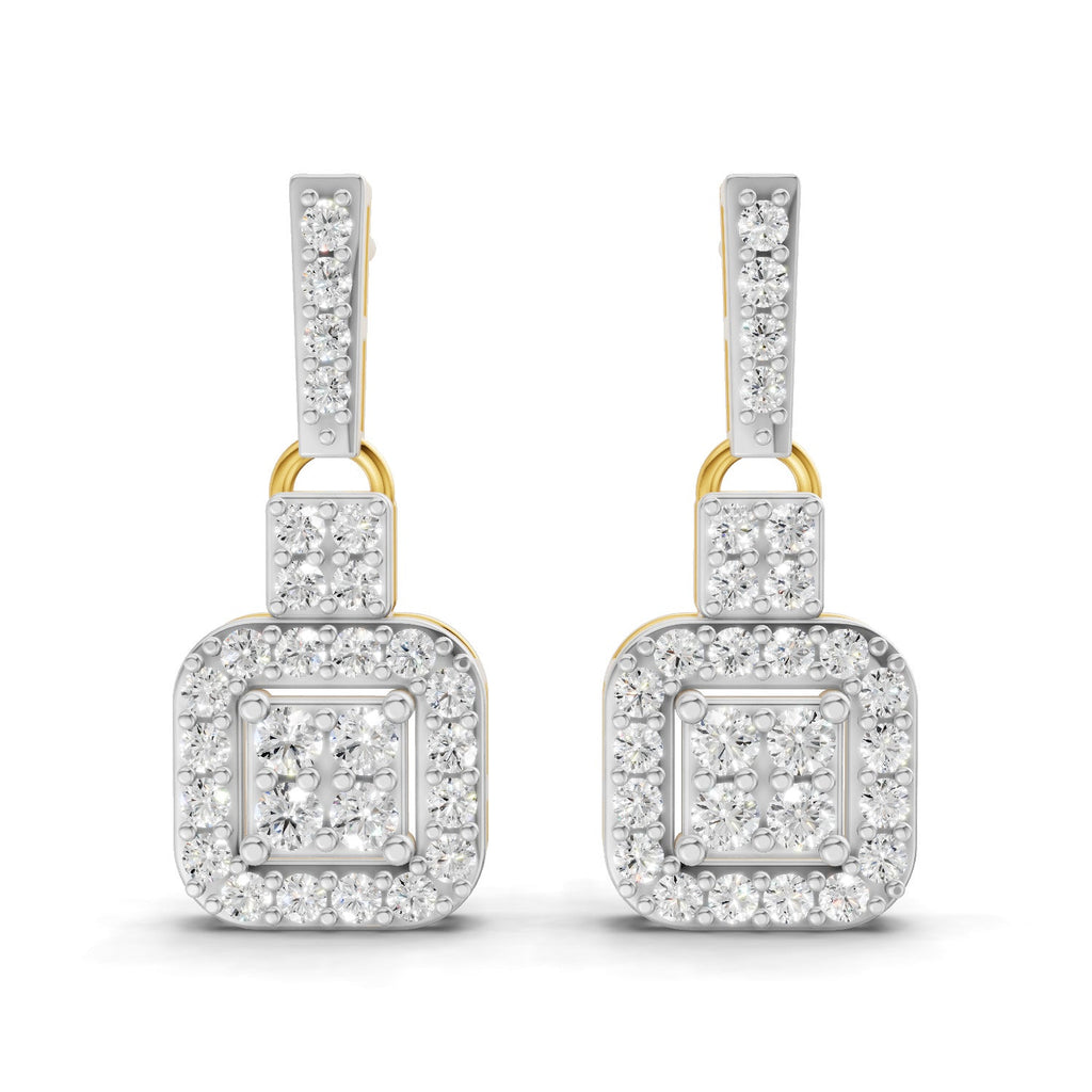 0.8 Ct | 925 Sterling Silver Yellow Gold Plated Fashion Earrings