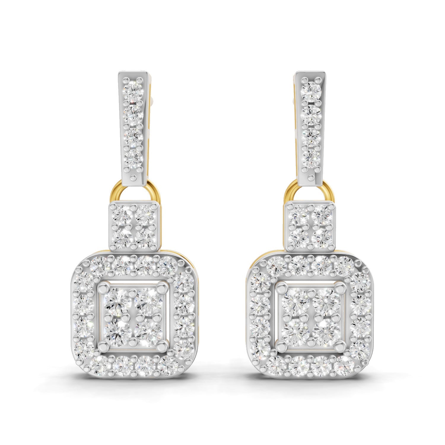 0.8 Ct | 925 Sterling Silver Yellow Gold Plated Fashion Earrings