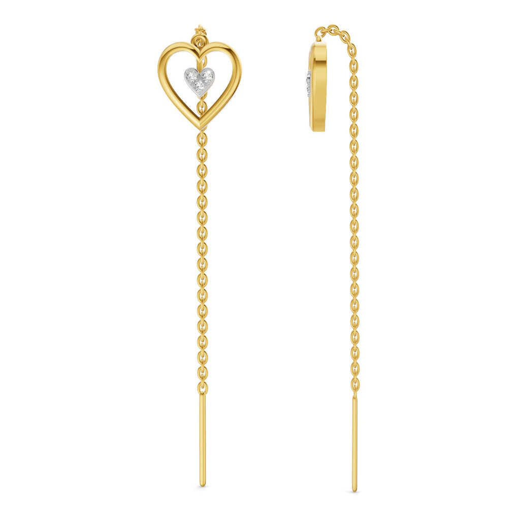 0.07 Ct | 925 Sterling Silver Yellow Gold Plated Earrings