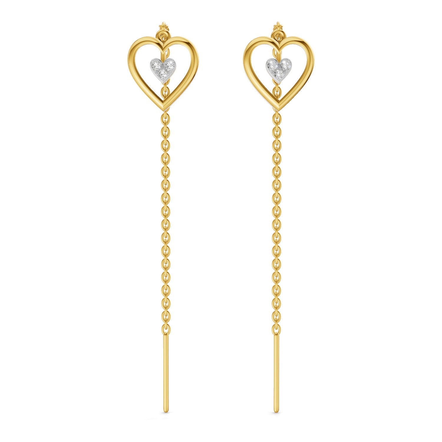 0.07 Ct | 925 Sterling Silver Yellow Gold Plated Earrings
