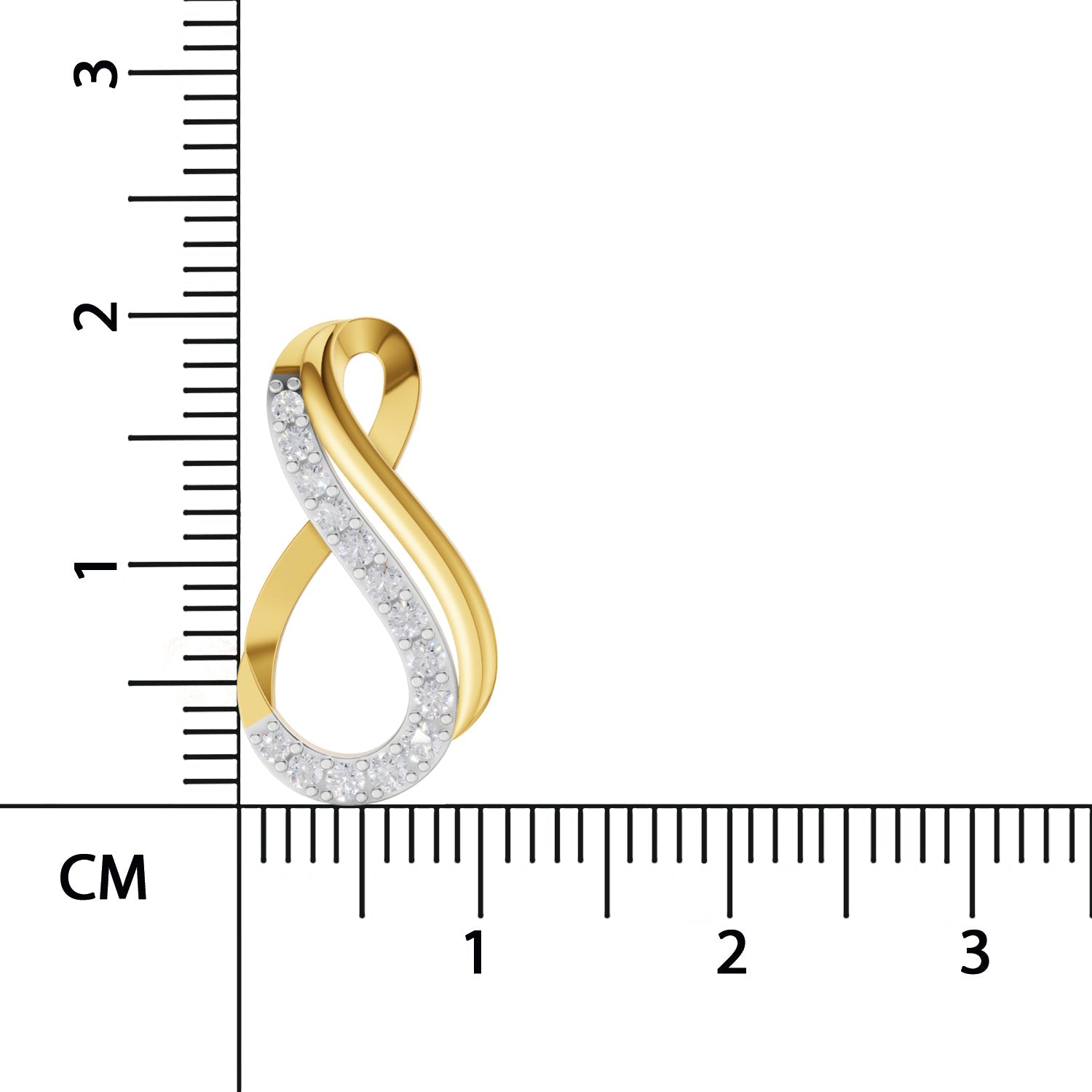 0.61 Carat Round Shape | 925 Sterling Silver Gold Plated Infinity Earrings